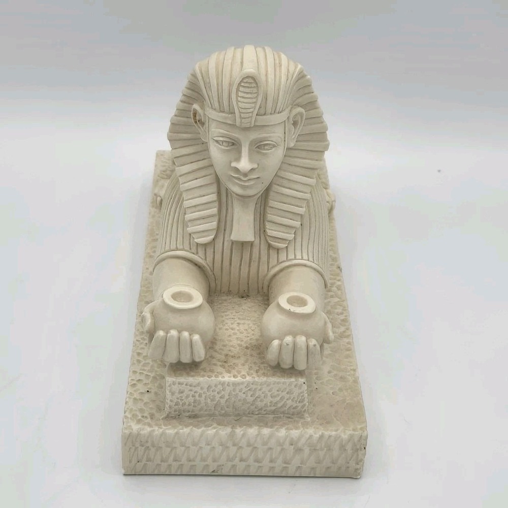 A. Giannelli Italian Alabaster Sphinx Sculpture‎ Signed And Dated 1995 Vintage